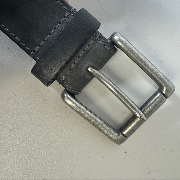 Modern Men's Rustic Genuine Black Leather Belt Size 34 - Picture 12 of 13